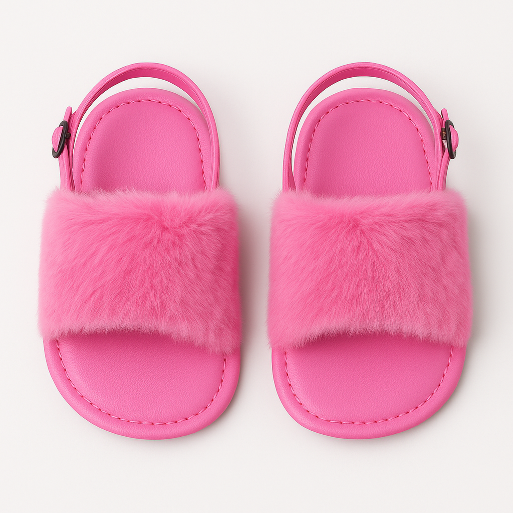 Fur sandals