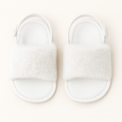 Fur sandals