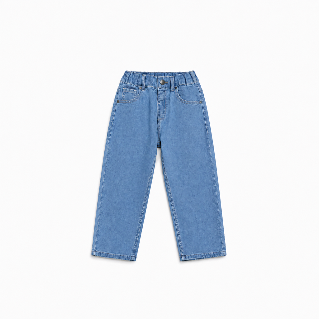 Girls Relaxed Straight Fit Jeans(Sky blue)