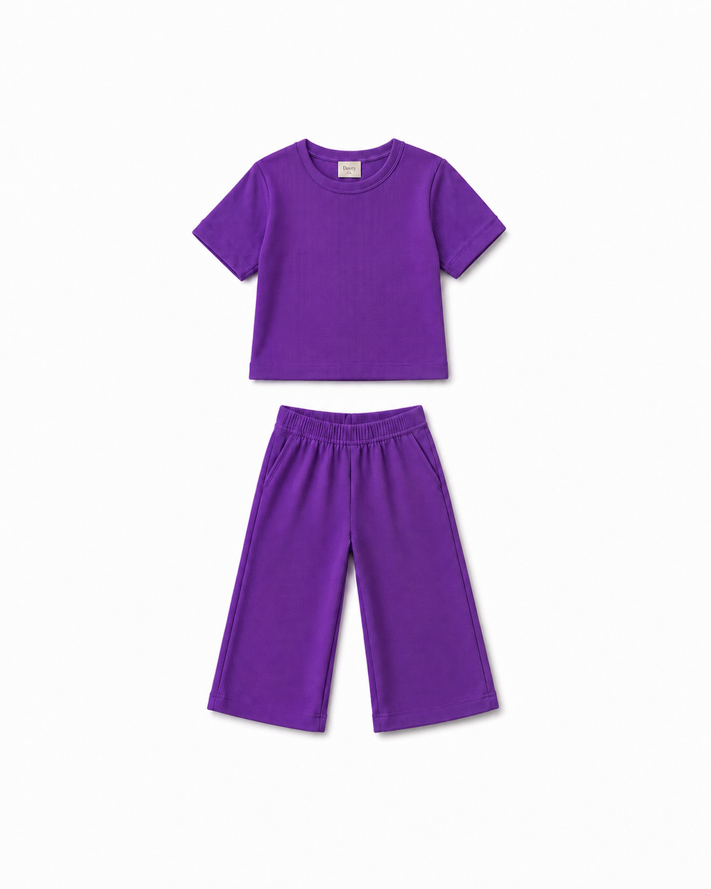 Waffle knit Co-ord Set(Lavendar Dusk)