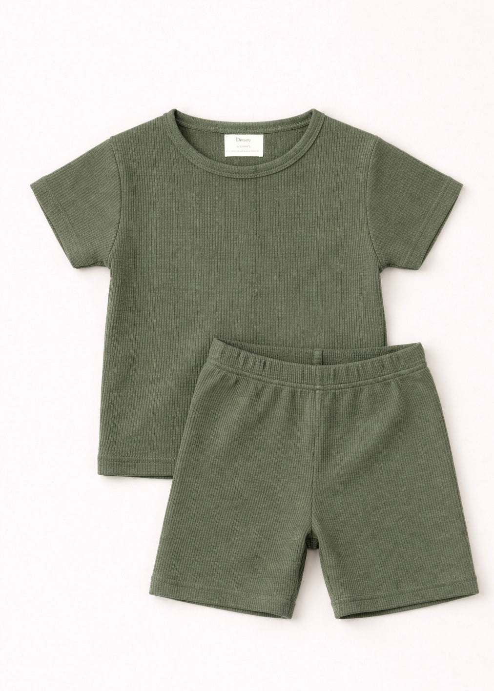 Waffle knit Co-ord Set(Oak Green)