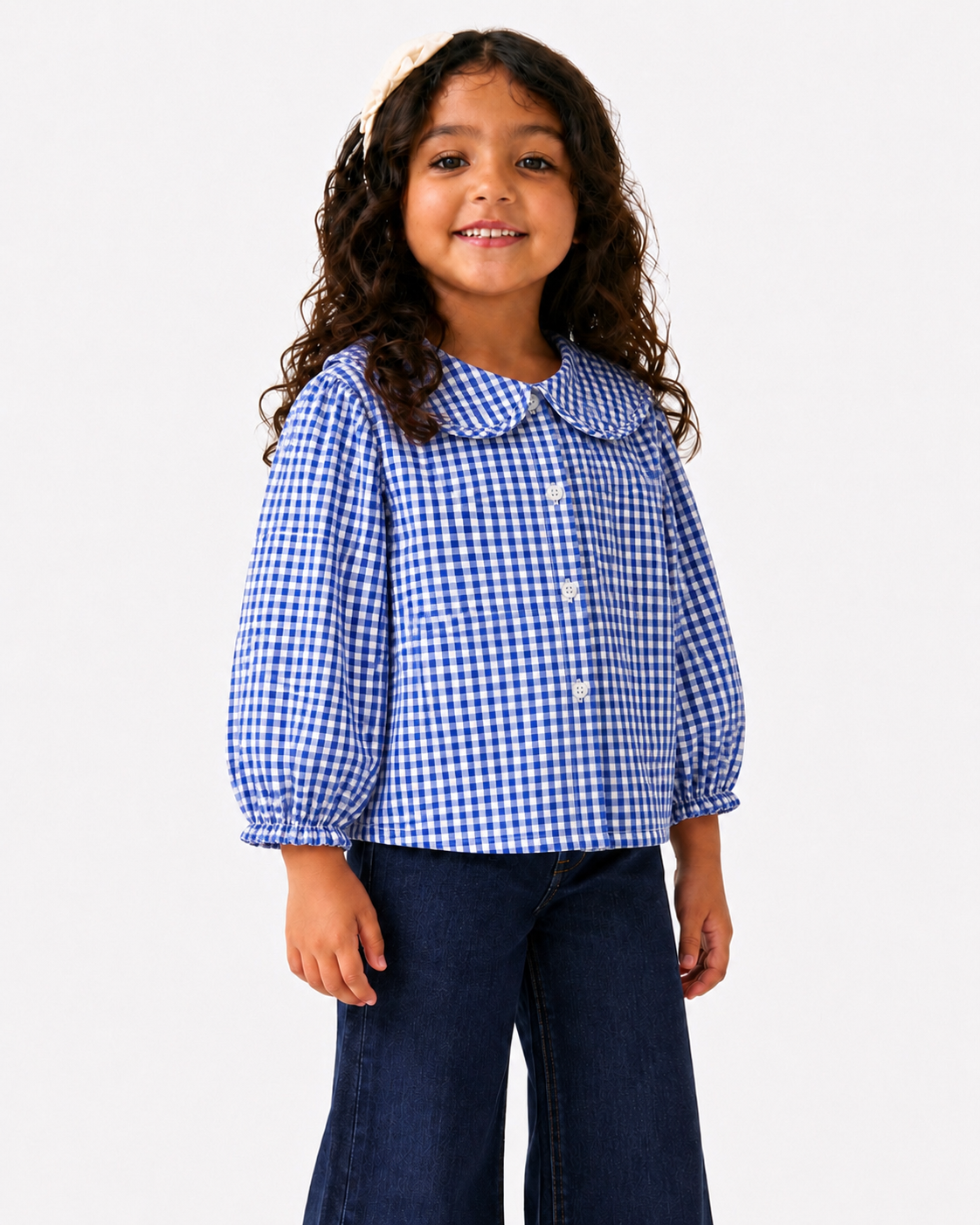 Classic Gingham Collar Shirt(Royal Blue checks)