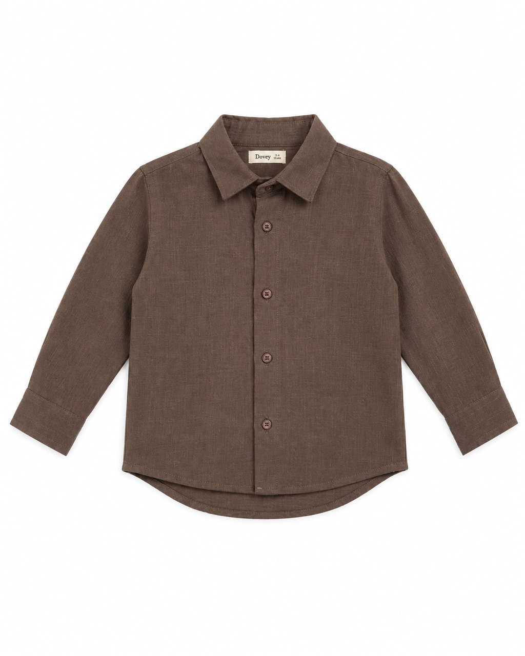 Linen Cotton Button Down Shirt(Walnut Brown)