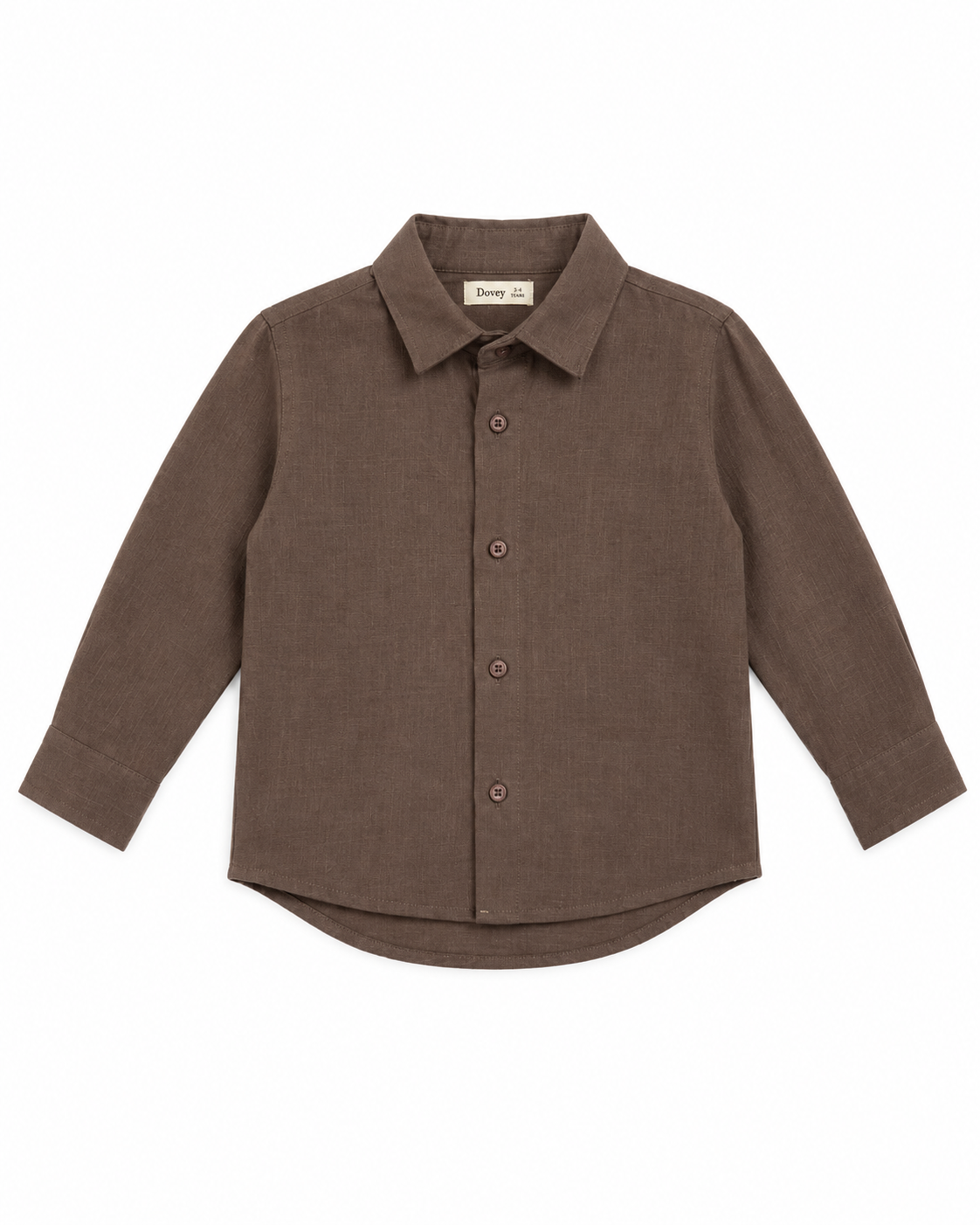 Linen Cotton Button Down Shirt(Walnut Brown)