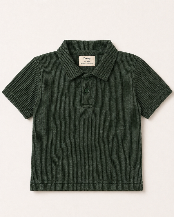 Waffle Knit Polo(Oak Green)