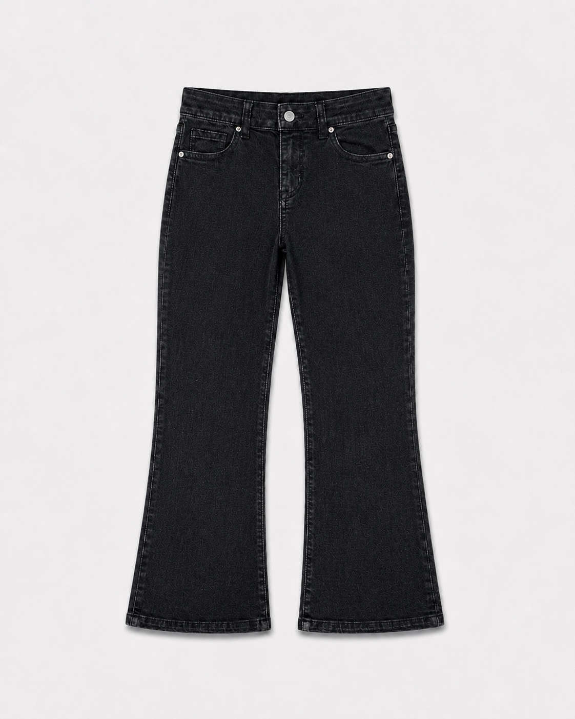 WIDE-LEG DENIM JEANS(EBONY BLACK)