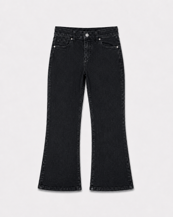 WIDE-LEG DENIM JEANS(EBONY BLACK)