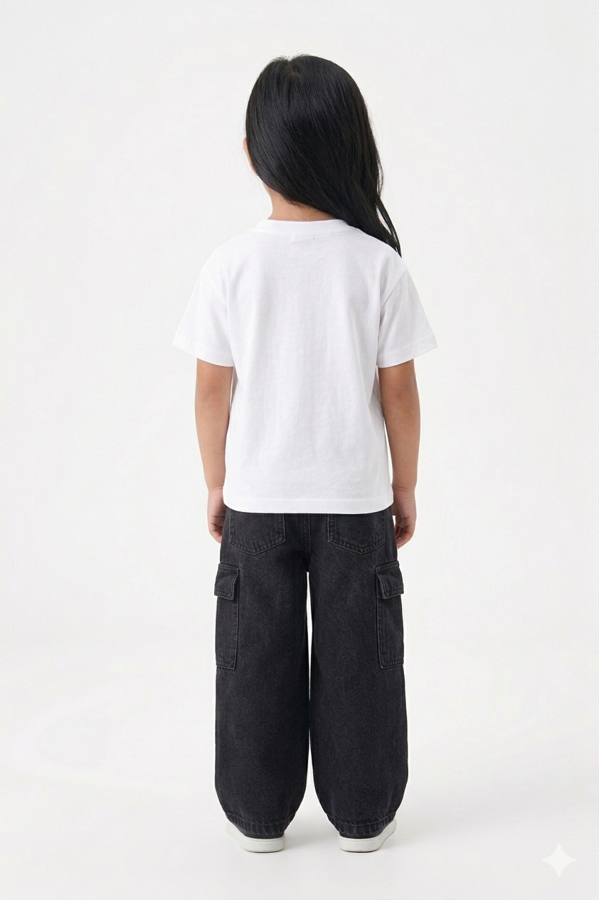 Cotton drop shoulder T shirt(Artic White)