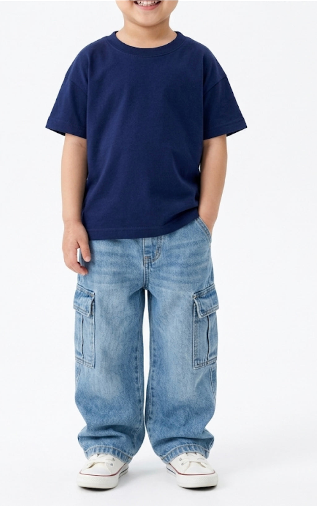 Cotton drop shoulder T shirt(Abyss Navy)