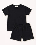 Waffle Knit Co-ord Set(Midnight Black)